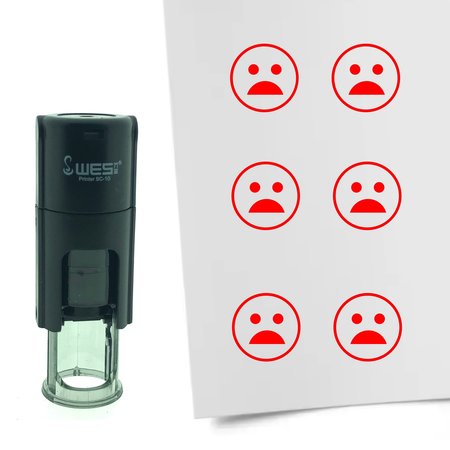 Stempel of Stempeltje van een Smiley Geschokt 10mm rond