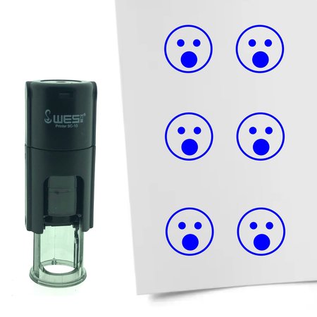 Stempel of Stempeltje van een Smiley Geschrokken 10mm rond
