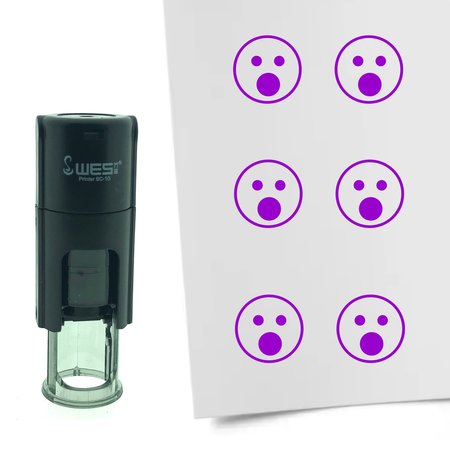 Stempel of Stempeltje van een Smiley Geschrokken 10mm rond