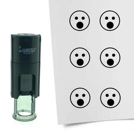 Stempel of Stempeltje van een Smiley Geschrokken 10mm rond