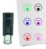 Stempel of Stempeltje van een Smiley Boos 10mm rond