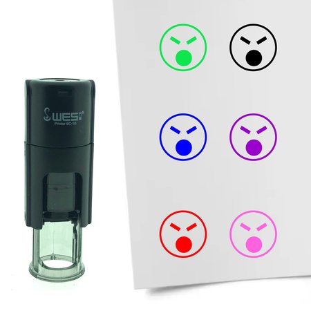 Stempel of Stempeltje van een Smiley Boos 10mm rond