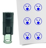 Stempel of Stempeltje van een Smiley Boos 10mm rond