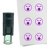 Stempel of Stempeltje van een Smiley Boos 10mm rond