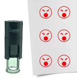 Stempel of Stempeltje van een Smiley Boos 10mm rond