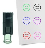 Stempel of Stempeltje van een Smiley Vermoeid 10mm rond