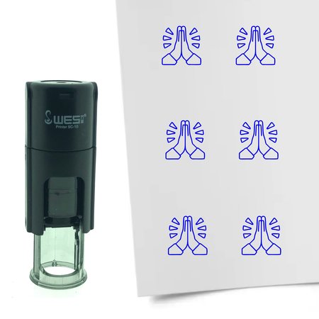 Stempel of Stempeltje van een Gevouwen handen / bedankt 10mm rond
