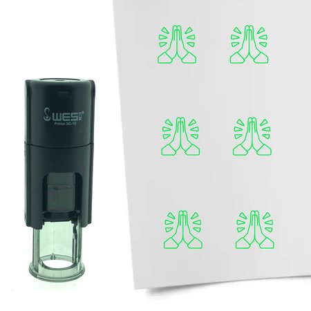 Stempel of Stempeltje van een Gevouwen handen / bedankt 10mm rond