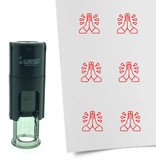 Stempel of Stempeltje van een Gevouwen handen / bedankt 10mm rond