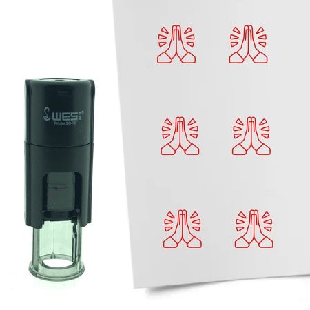 Stempel of Stempeltje van een Gevouwen handen / bedankt 10mm rond