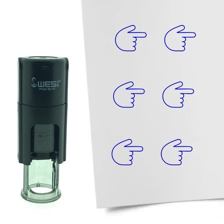 Stempel of Stempeltje van een Wijzen naar rechts 10mm rond