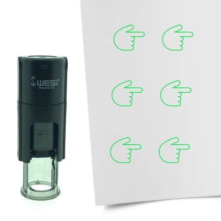 Stempel of Stempeltje van een Wijzen naar rechts 10mm rond