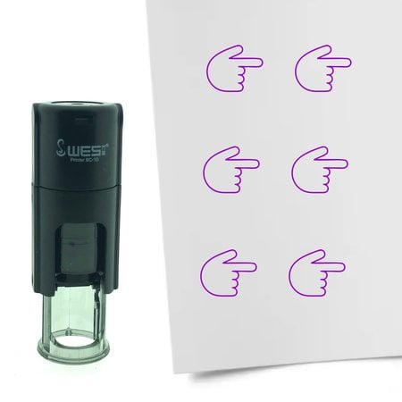 Stempel of Stempeltje van een Wijzen naar rechts 10mm rond