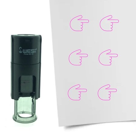 Stempel of Stempeltje van een Wijzen naar rechts 10mm rond