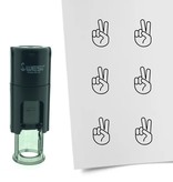 Stempel of Stempeltje van een Victory hand / Peace 10mm rond