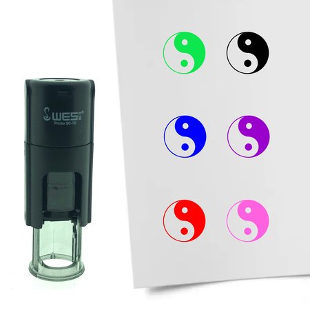Stempel of Stempeltje van een Yin Yang symbool 10mm rond