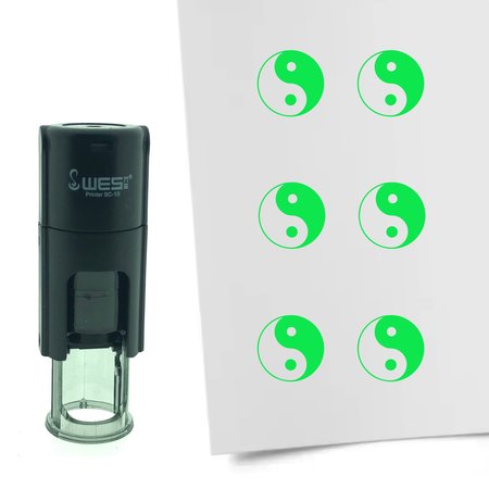 Stempel of Stempeltje van een Yin Yang symbool 10mm rond