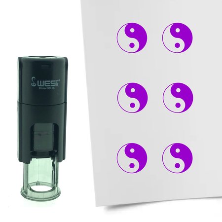 Stempel of Stempeltje van een Yin Yang symbool 10mm rond