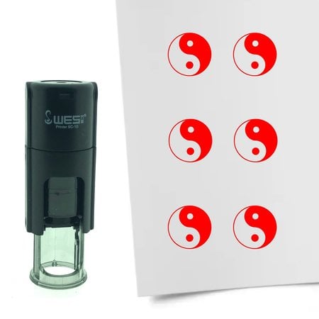Stempel of Stempeltje van een Yin Yang symbool 10mm rond