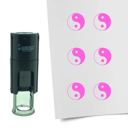 Stempel of Stempeltje van een Yin Yang symbool 10mm rond