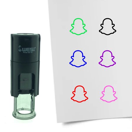 Stempel of Stempeltje van het Snapchat logo 10mm rond