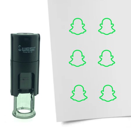 Stempel of Stempeltje van het Snapchat logo 10mm rond