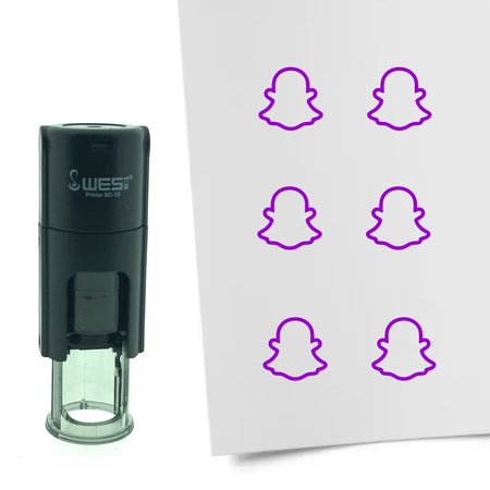 Stempel of Stempeltje van het Snapchat logo 10mm rond