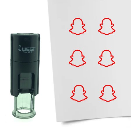 Stempel of Stempeltje van het Snapchat logo 10mm rond