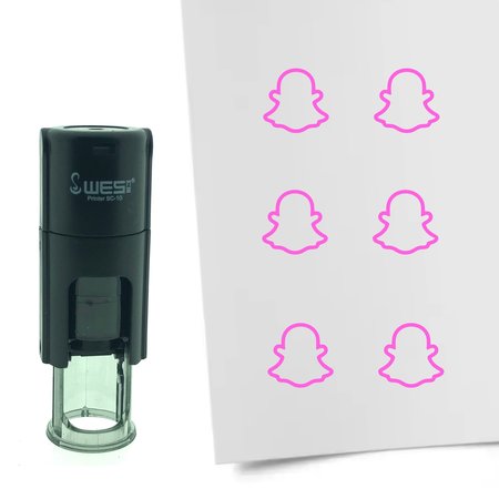 Stempel of Stempeltje van het Snapchat logo 10mm rond