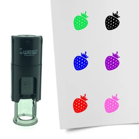 Stempel of Stempeltje van een Aardbei - afdruk ca 10mm