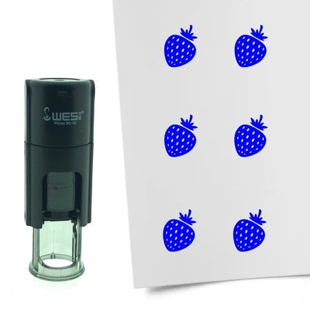 Stempel of Stempeltje van een Aardbei - afdruk ca 10mm