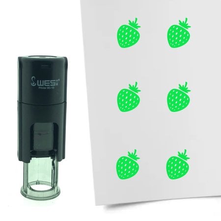 Stempel of Stempeltje van een Aardbei - afdruk ca 10mm