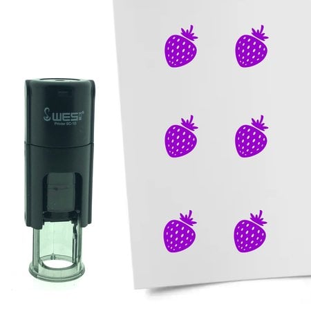Stempel of Stempeltje van een Aardbei - afdruk ca 10mm