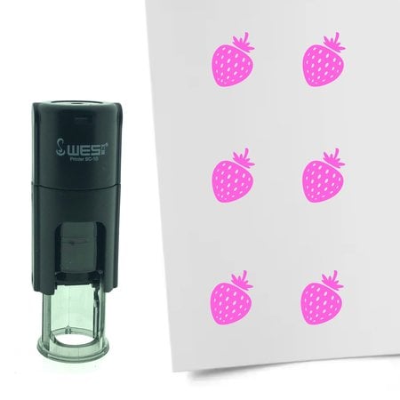 Stempel of Stempeltje van een Aardbei - afdruk ca 10mm