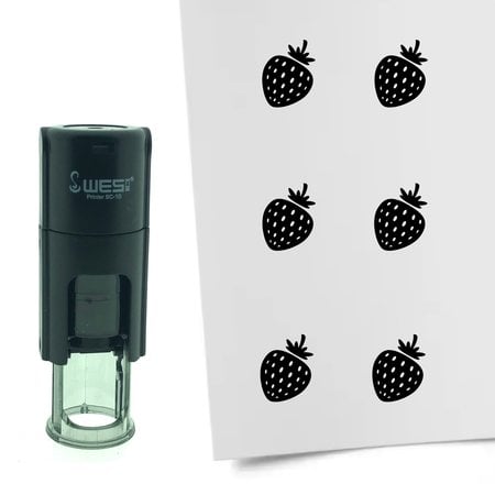Stempel of Stempeltje van een Aardbei - afdruk ca 10mm