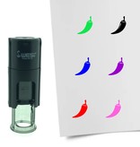 Stempel of Stempeltje van een Chili Peper, pittig eten - afdruk ca 10mm