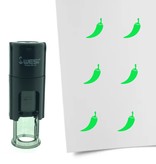 Stempel of Stempeltje van een Chili Peper, pittig eten - afdruk ca 10mm