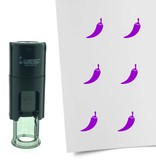 Stempel of Stempeltje van een Chili Peper, pittig eten - afdruk ca 10mm