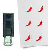 Stempel of Stempeltje van een Chili Peper, pittig eten - afdruk ca 10mm