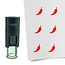 Stempel of Stempeltje van een Chili Peper, pittig eten - afdruk ca 10mm