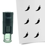 Stempel of Stempeltje van een Chili Peper, pittig eten - afdruk ca 10mm