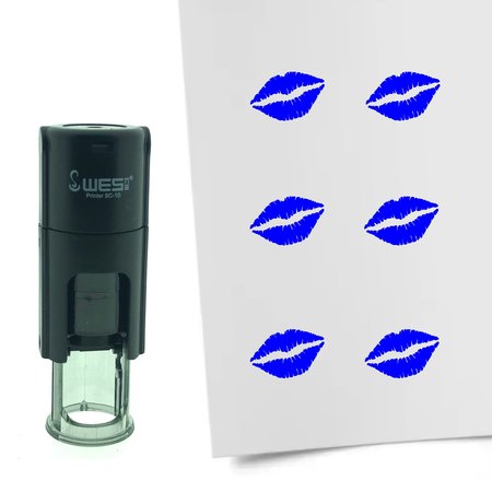 Stempel of Stempeltje van een kusje of lipafdruk - afdruk ca 10mm