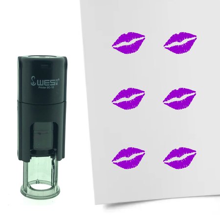 Stempel of Stempeltje van een kusje of lipafdruk - afdruk ca 10mm