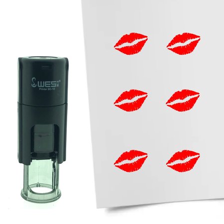 Stempel of Stempeltje van een kusje of lipafdruk - afdruk ca 10mm