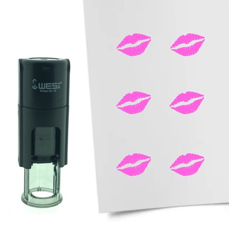 Stempel of Stempeltje van een kusje of lipafdruk - afdruk ca 10mm