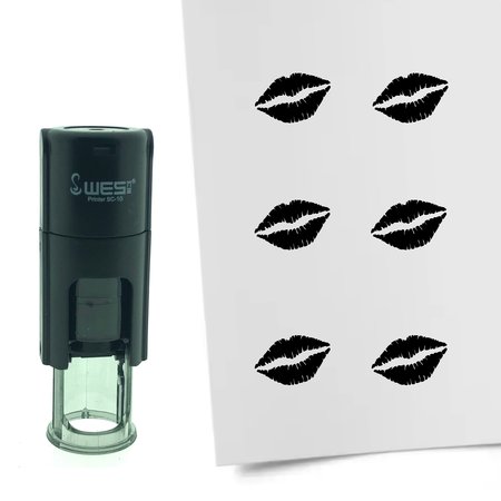 Stempel of Stempeltje van een kusje of lipafdruk - afdruk ca 10mm