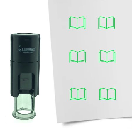 Stempel of Stempeltje van een Open Boek - afdruk ca 10mm