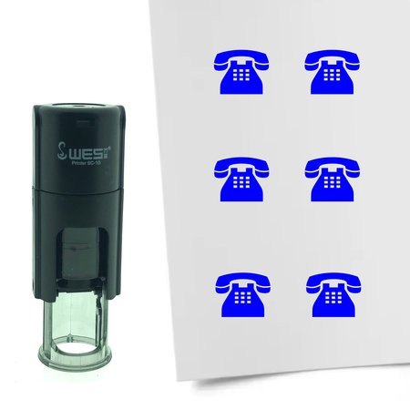 Stempel of Stempeltje van een Ouderwetse Telefoon - afdruk ca 10mm