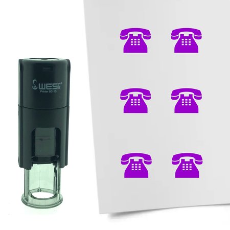 Stempel of Stempeltje van een Ouderwetse Telefoon - afdruk ca 10mm
