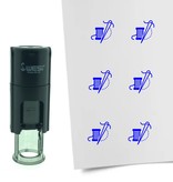 Stempel of Stempeltje van een Naald en Draad - afdruk ca 10mm